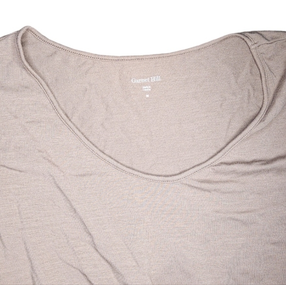 Garnet Hill Maxi Dress Brown Medium Tencel Minimalist Lagenlook Neutral Dolman - Picture 4 of 10